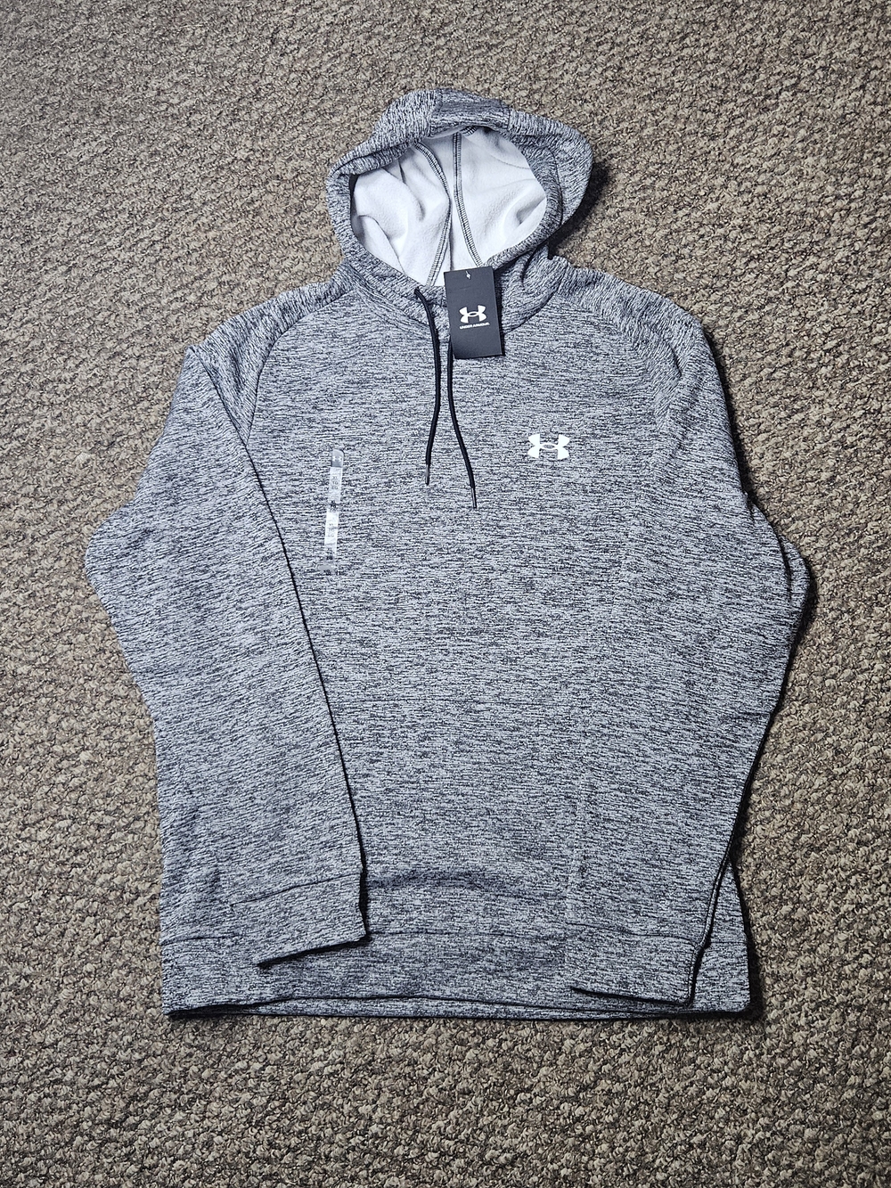 Under Armour Men's Fleece Twist HD Heather Gray Hooded Performance Pullover